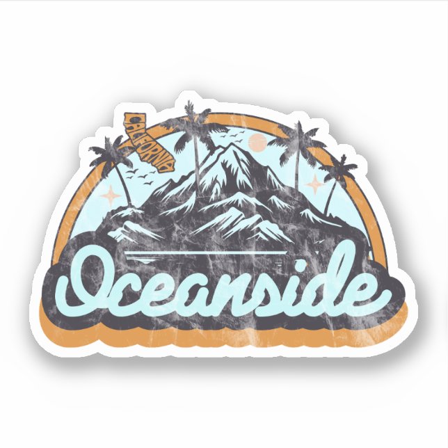 Oceanside, California Sticker (Front)