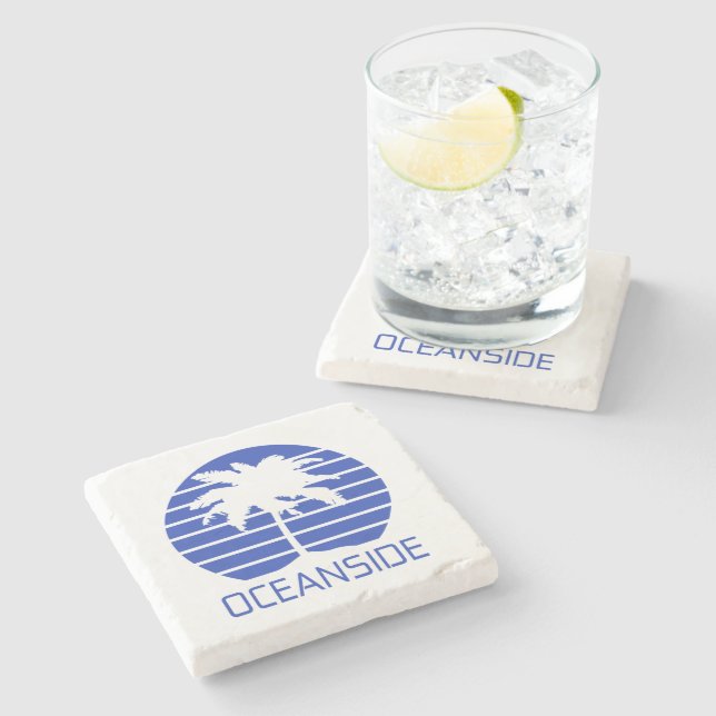 Oceanside California Sunset   Stone Coaster (Side)