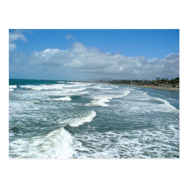 Oceanside California Waves and Beach Postcard Zazzle