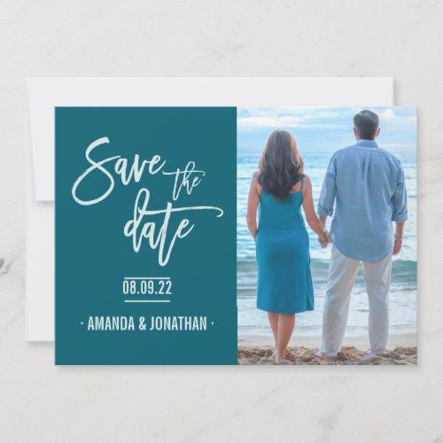 Oceanside color Beach Wedding Save the Date photo