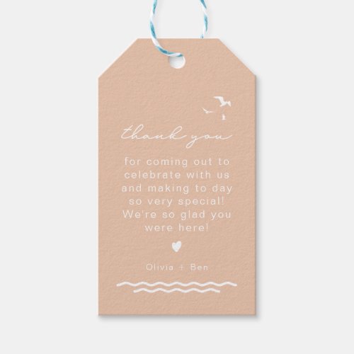 OCEANSIDE Creamy Orange and Blue Beach Favor Tags