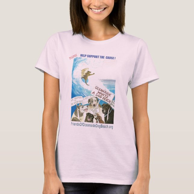 oceanside dog beach T-Shirt (Front)