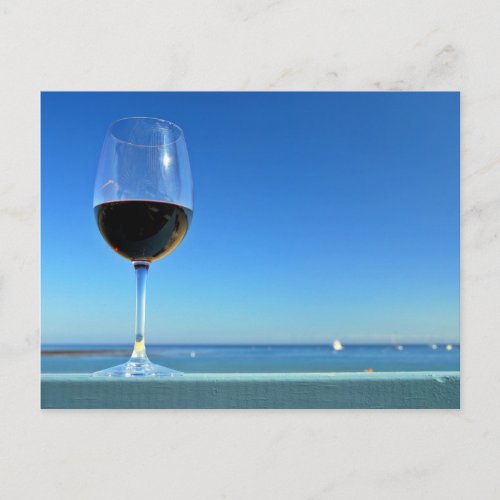 Oceanside Glass of Merlot Postcard