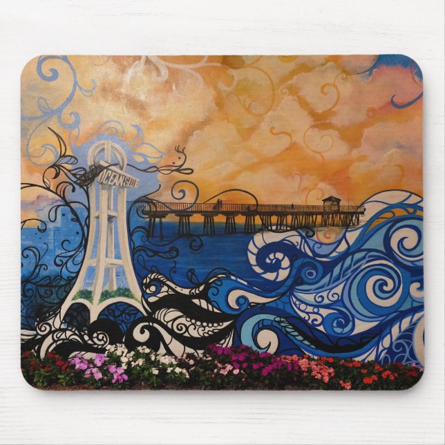Oceanside Graffiti Mouse Pad (Front)