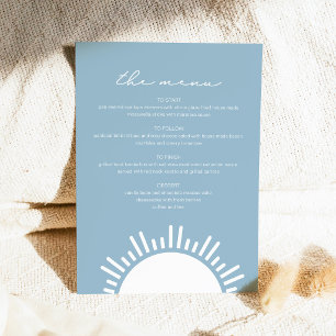 OCEANSIDE Light Blue Sun Ocean Themed Menu