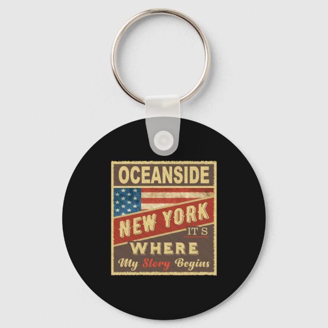 Oceanside Ny Its Where My Story Begins _1  Keychain (Front)