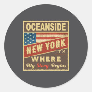 Oceanside Ny Its Where My Story Begins Classic Round Sticker