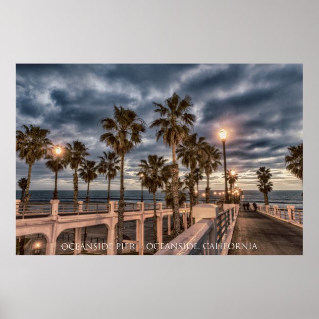 Oceanside Pier at sunset Poster (Front)