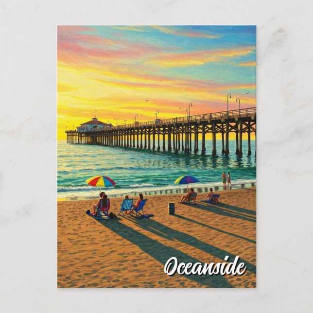 Oceanside Pier California Travel Postcard (Front)