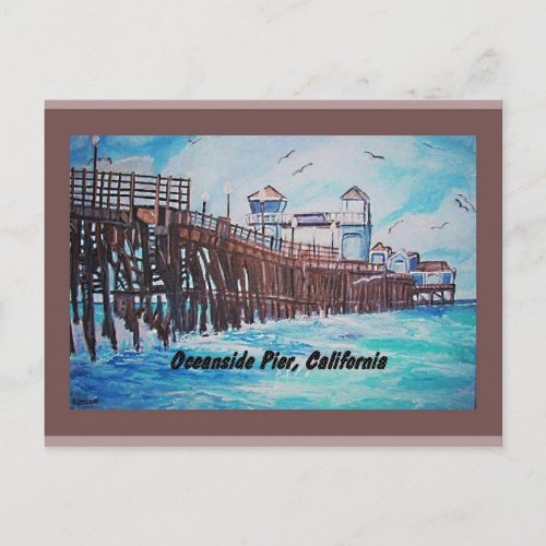 Oceanside Pier Painting Postcard