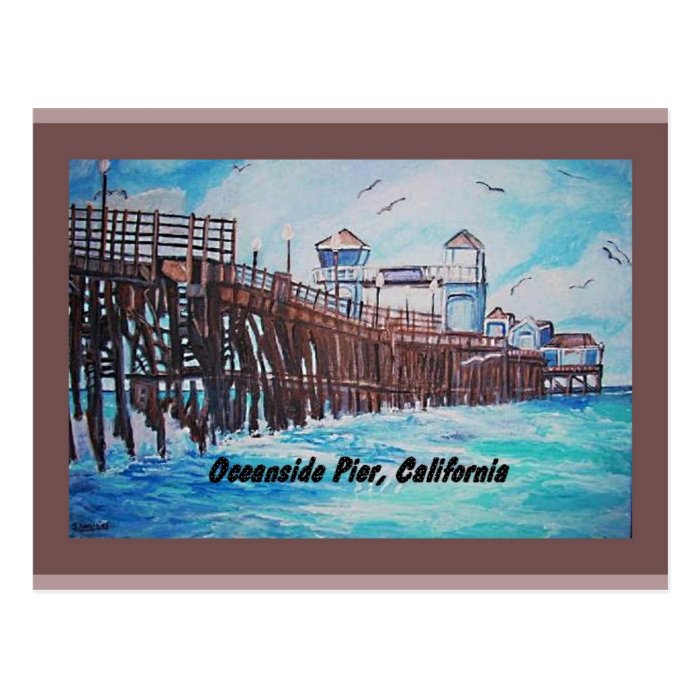 Oceanside Pier Painting Postcard