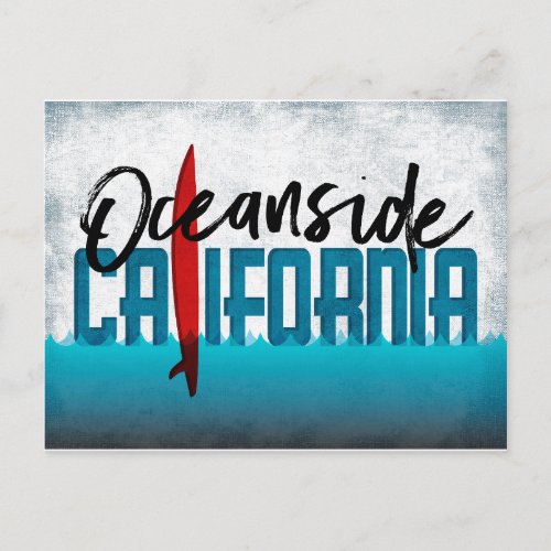 Oceanside Postcard California Postcard Surfboard