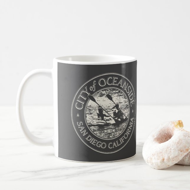 OCEANSIDE SAN DIEGO CALIFORNIA - OCEANSIDE HARBOR COFFEE MUG (With Donut)
