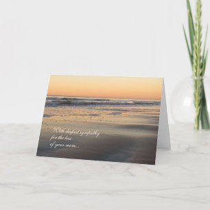 Oceanside Scene at Sunset, Loss of Mother Sympathy Card