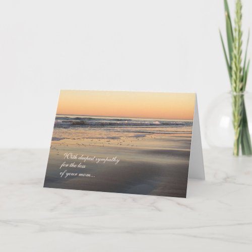 Oceanside Scene at Sunset Loss of Mother Sympathy Card