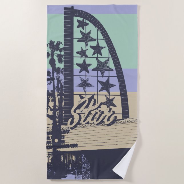 Oceanside Star Cinema Stripes Beach Towel