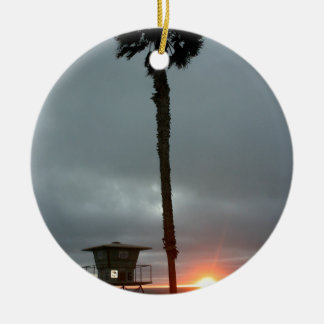 Oceanside Sunset Ceramic Ornament