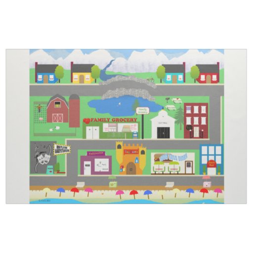 Oceanside Town Mat Fabric
