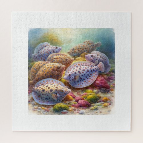 Ocellated Flounders 030624AREF126 _ Watercolor Jigsaw Puzzle
