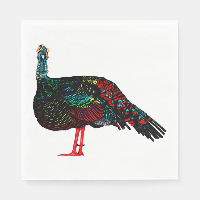 Ocellated Turkey Napkins (Front)