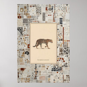 Ocelot Animal Illustration Quote Poster Patterned