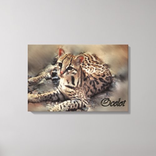 Ocelot Lovers Art Canvas Print