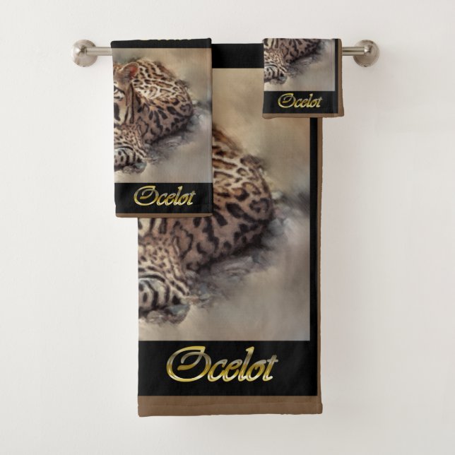 Ocelot Lovers Bath Towel Set (Insitu)