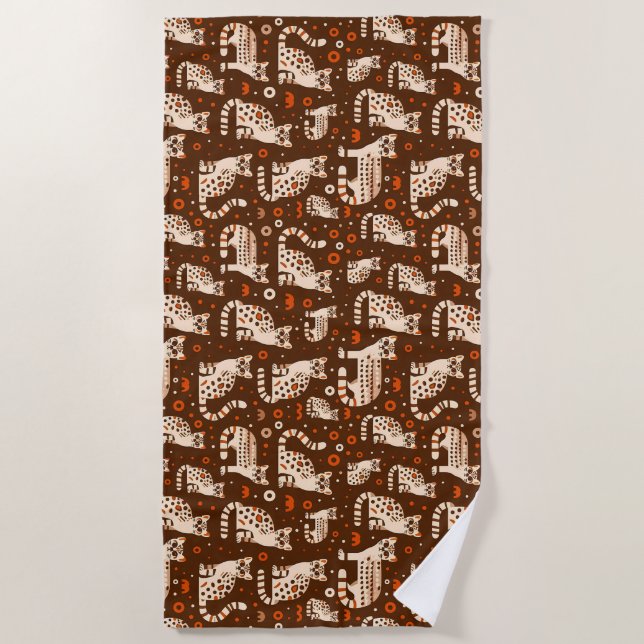 Ocelot Pattern Beach Towel (Front)