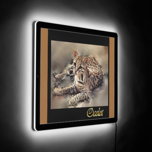 Ocelot Wild Cat Lovers LED Sign