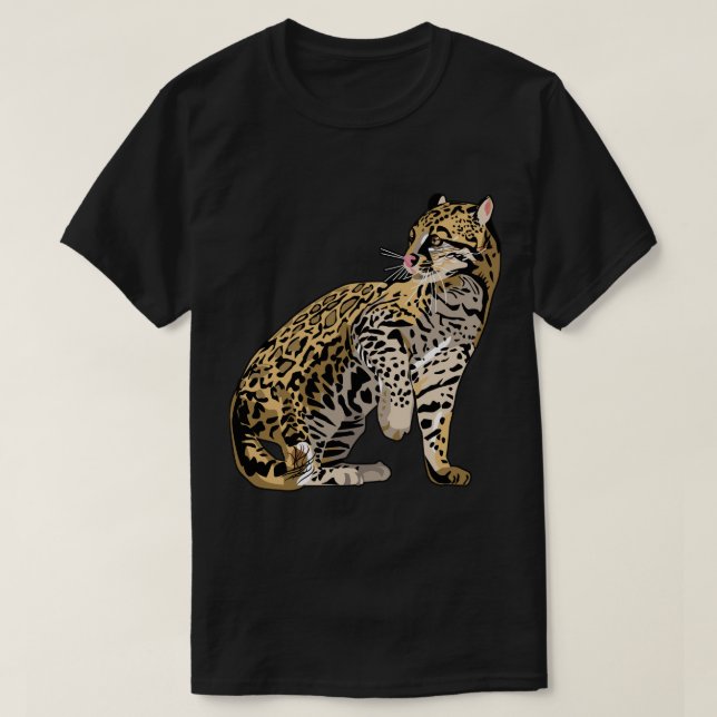 Ocelot Wild Cat  Wild Life T shirts (Design Front)