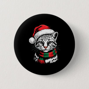 Ocelot Xmas Santa Hat F Christmas Costume Button