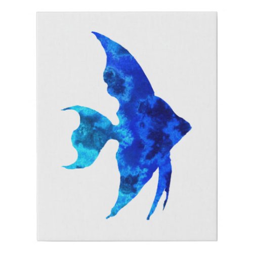 Ocen Blue Fish Faux Canvas Print