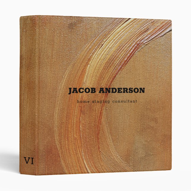 Ocher  Abstract Background  3 Ring Binder (Front/Spine)