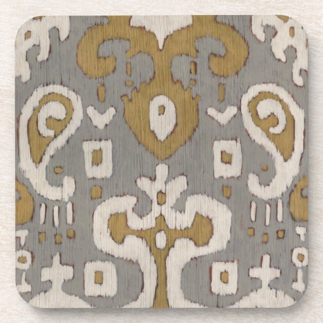 Ocher Ikat I Coaster (Front)