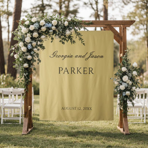 Ocher modern elegant wedding backdrop 
