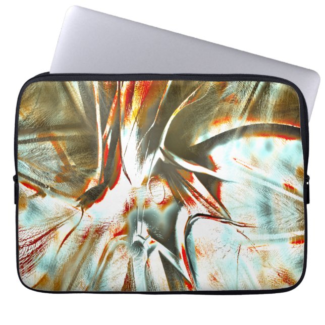 Ocher texture with pixelated kink and scratches th laptop sleeve (Front)