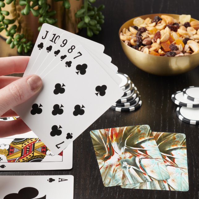 Ocher texture with pixelated kink and scratches th poker cards (In Situ)