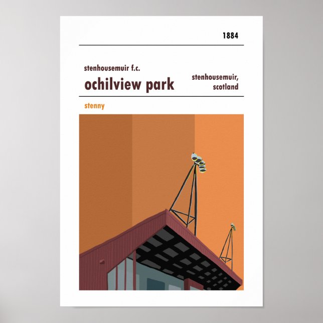 Ochilview Park, Stenhousemuir. Stadium Print. Poster (Front)