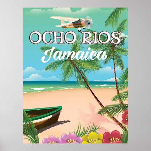 Ocho Rios Jamaica travel poster