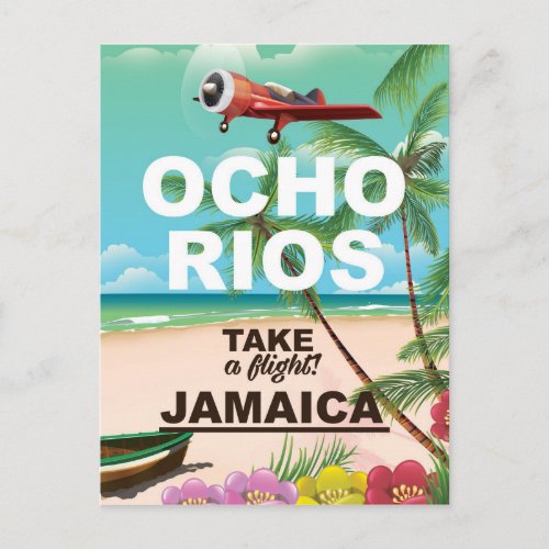 ocho rios jamaica travel poster postcard