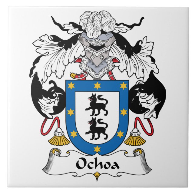 Ochoa Family Crest Ceramic Tile (Front)