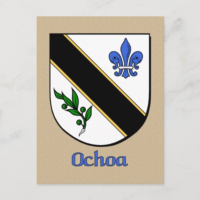 Ochoa Family Heraldic Shield Postcard (Front)
