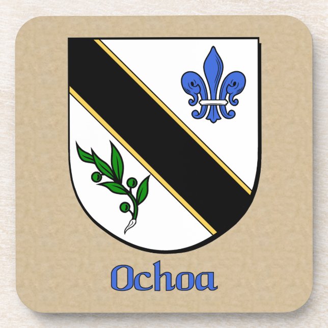 Ochoa Family Shield Beverage Coaster (Front)