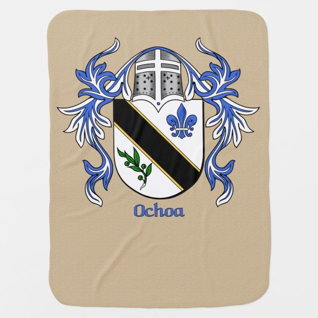 Ochoa Heraldic Shield and Mantling Baby Blanket (Front)