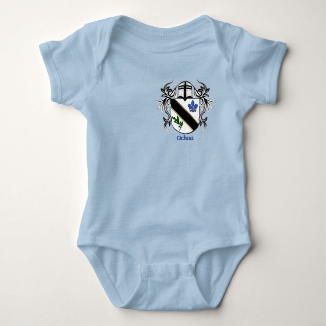 Ochoa Historical Shield with Helm and Mantle Baby Bodysuit (Front)