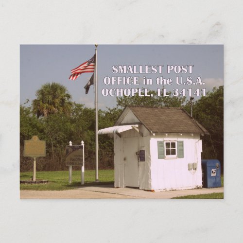 Ochopee FL _ Smallest Post Office in America Postcard