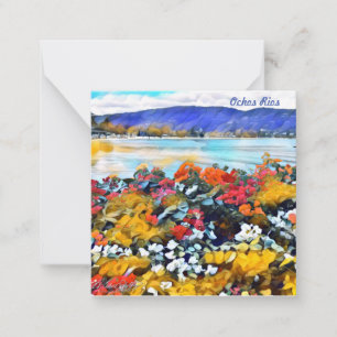 Ochos Rios Neon Pop Art Floral Note Card