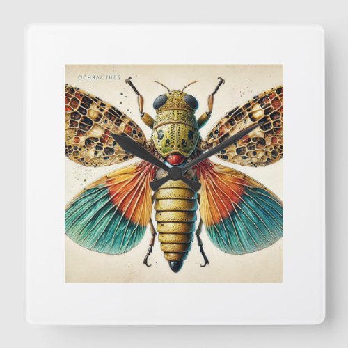 Ochraethes Insect 190624IREF125 _ Watercolor Square Wall Clock