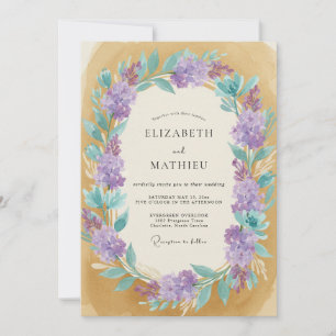Ochre Amethyst Vine Wedding Invitation