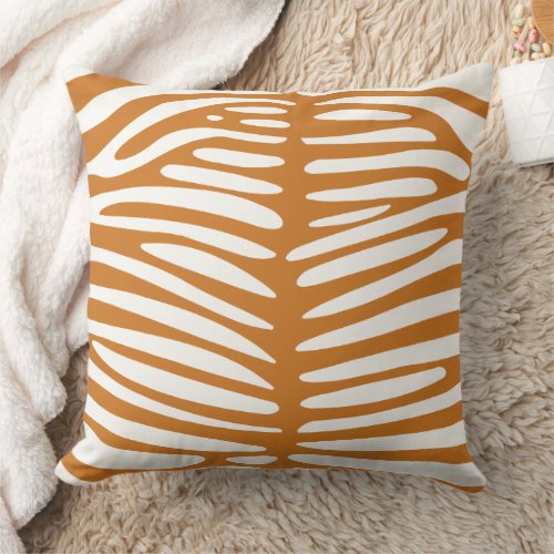 Ochre and Off White Zebra Design Pillow